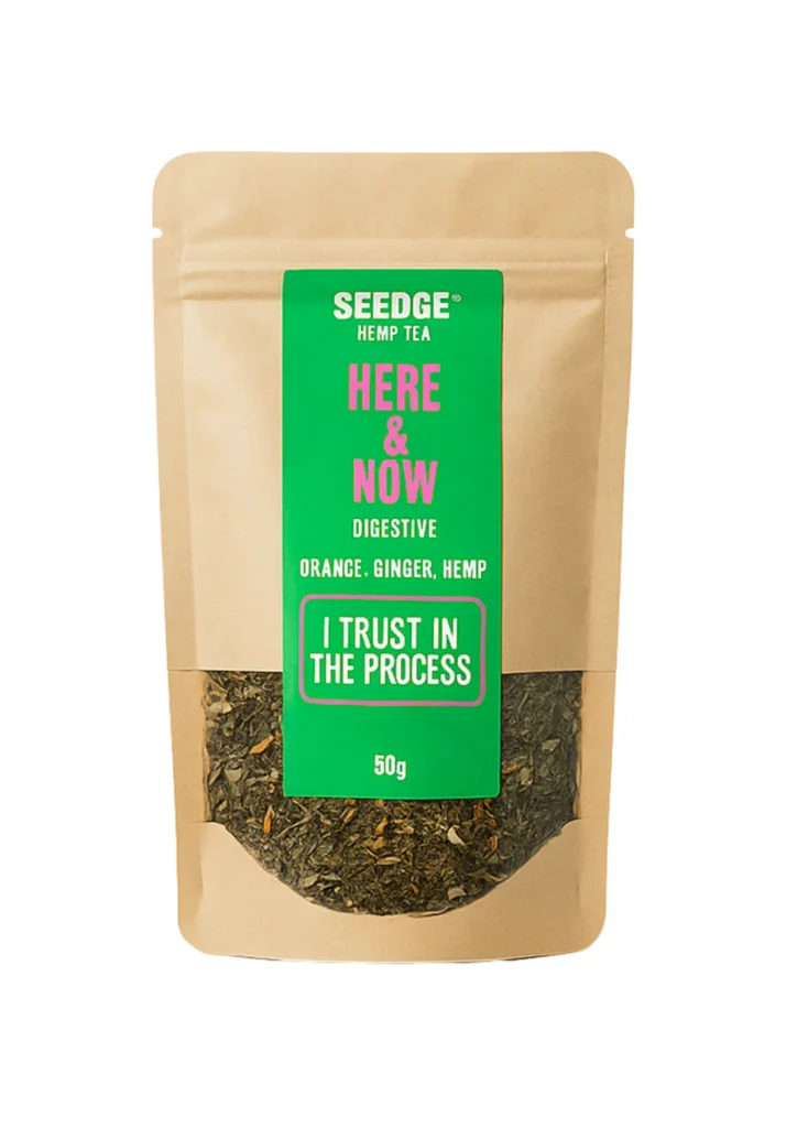 SEEDGE “Here & Now” Hemp Tea – Digestive Blend (Orange, Ginger, Hemp) 50g